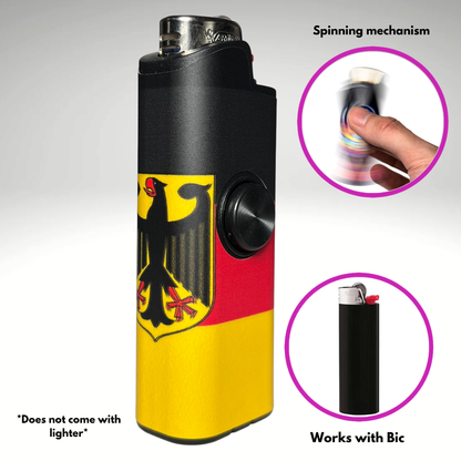 FLKR LYTR® Fidget Spinner Lighter Case "German Flag" for Bic® Spinner Lighter Case