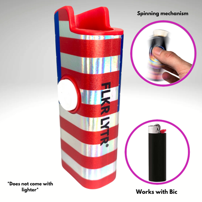 FLKR LYTR® Fidget Spinner Lighter Case "American Flag" for Bic® Spinner Lighter Case | FLKR LYTR - $11.99