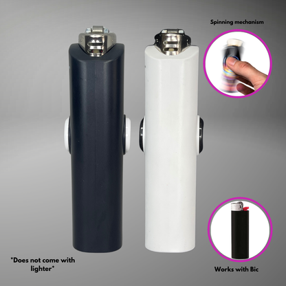 DRK White/ Ghost - 2 Pack fidget spinning lighter case for Bic lighters - $18.99