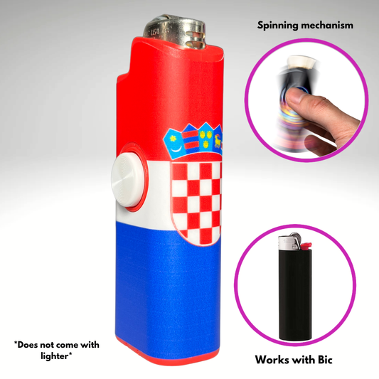 FLKR LYTR® Fidget Spinner Lighter Case "Croatian Flag" for Bic® Spinner Lighter Case