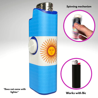 FLKR LYTR® Fidget Spinner Lighter Case "Argentina Flag" for Bic® Spinner Lighter Case
