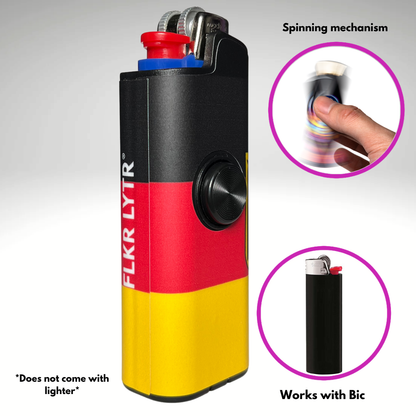 FLKR LYTR® Fidget Spinner Lighter Case "German Flag" for Bic® Spinner Lighter Case