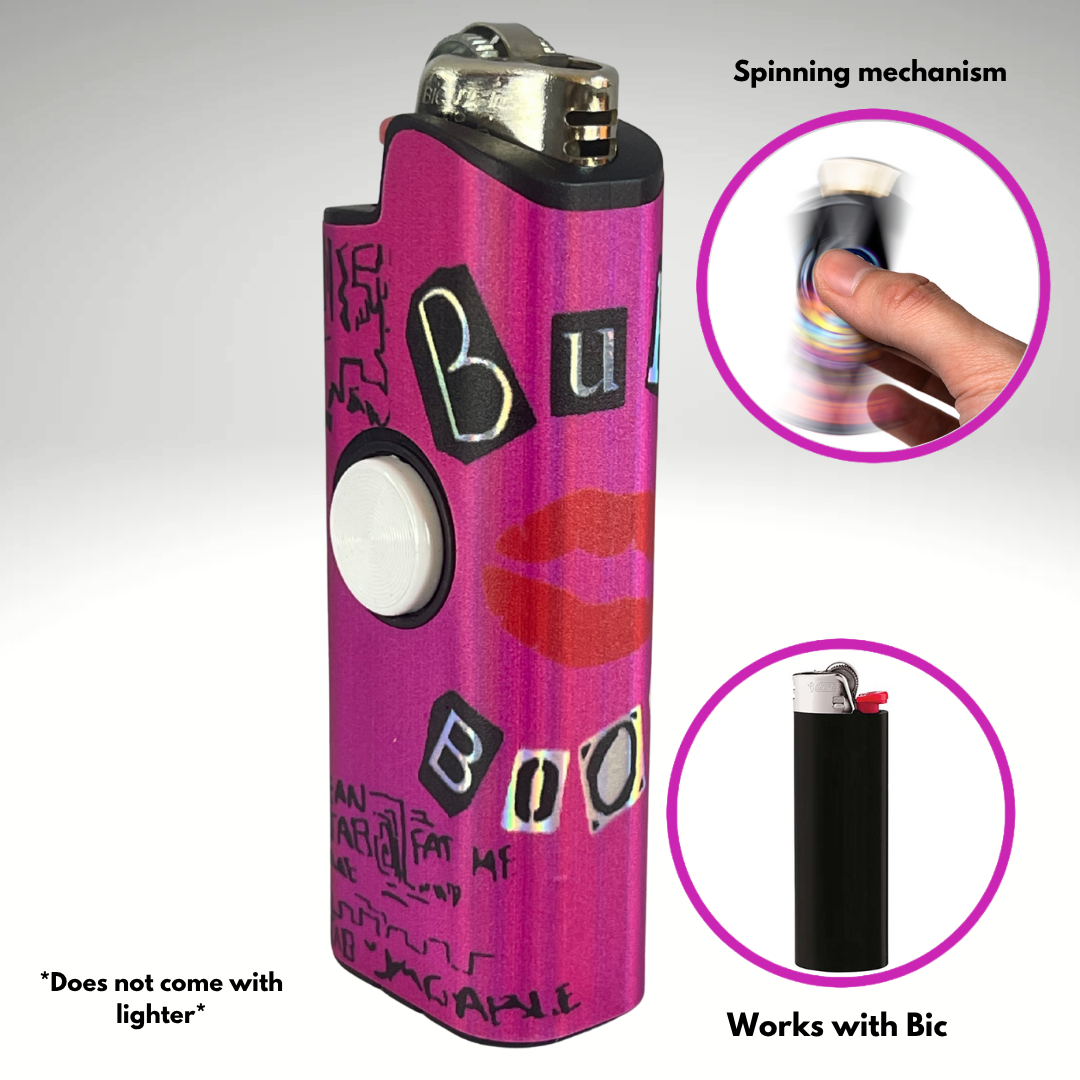 FLKR LYTR® Fidget Spinner Lighter Case "Burn Book" for Bic® Spinner Lighter Case | FLKR LYTR - $11.99