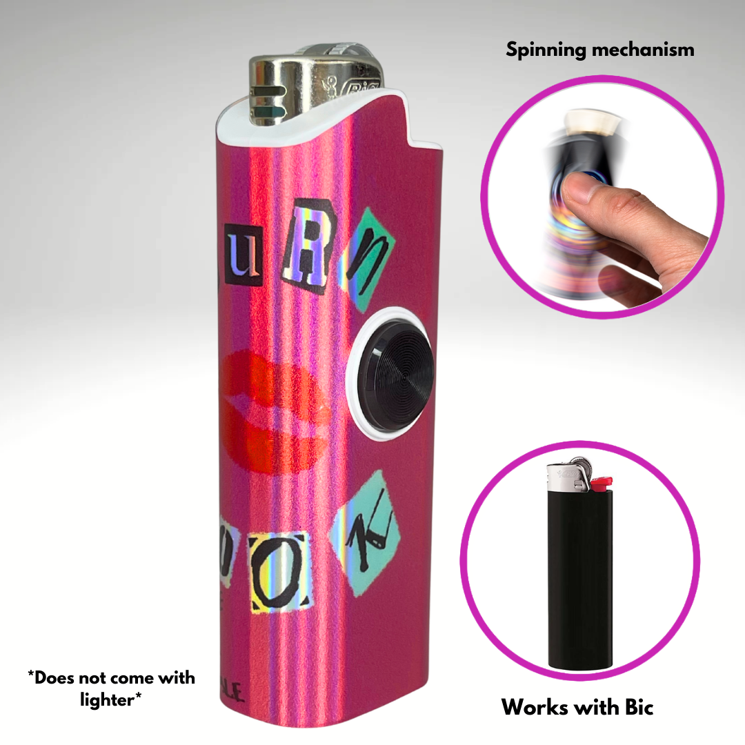 FLKR LYTR® Fidget Spinner Lighter Case "Burn Book" for Bic® Spinner Lighter Case | FLKR LYTR - $11.99