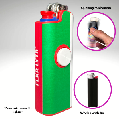 FLKR LYTR® Fidget Spinner Lighter Case "Italian Flag" for Bic® Spinner Lighter Case