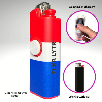 FLKR LYTR® Fidget Spinner Lighter Case "Croatian Flag" for Bic® Spinner Lighter Case