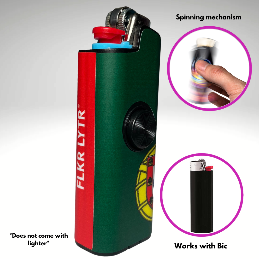 FLKR LYTR® Fidget Spinner Lighter Case "Portugal Flag" for Bic® Spinner Lighter Case