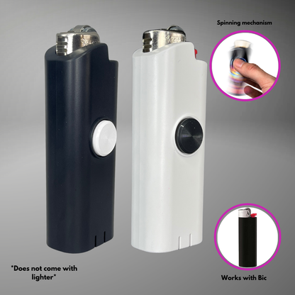 DRK White/ Ghost - 2 Pack fidget spinning lighter case for Bic lighters - $18.99