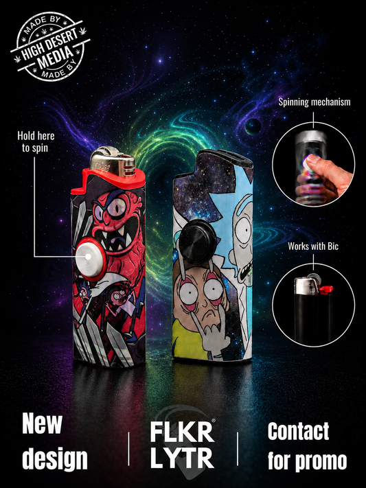 FLKR LYTR™ | R&M + Scarie Terrie 2Pk Fidget Spinner Lighter Case for Bic | FLKR LYTR