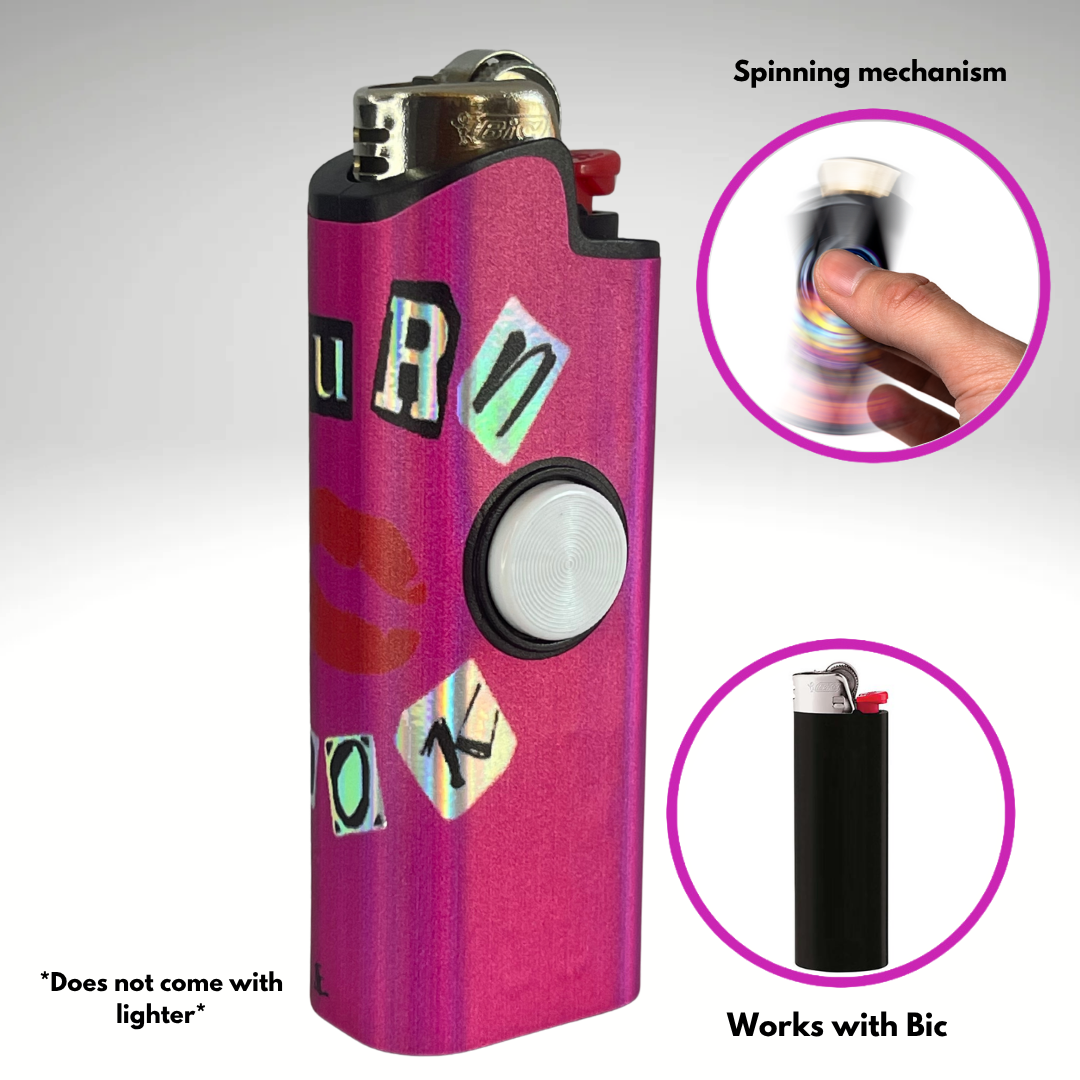 FLKR LYTR® Fidget Spinner Lighter Case "Burn Book" for Bic® Spinner Lighter Case | FLKR LYTR - $11.99