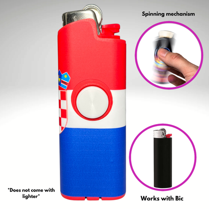 FLKR LYTR® Fidget Spinner Lighter Case "Croatian Flag" for Bic® Spinner Lighter Case