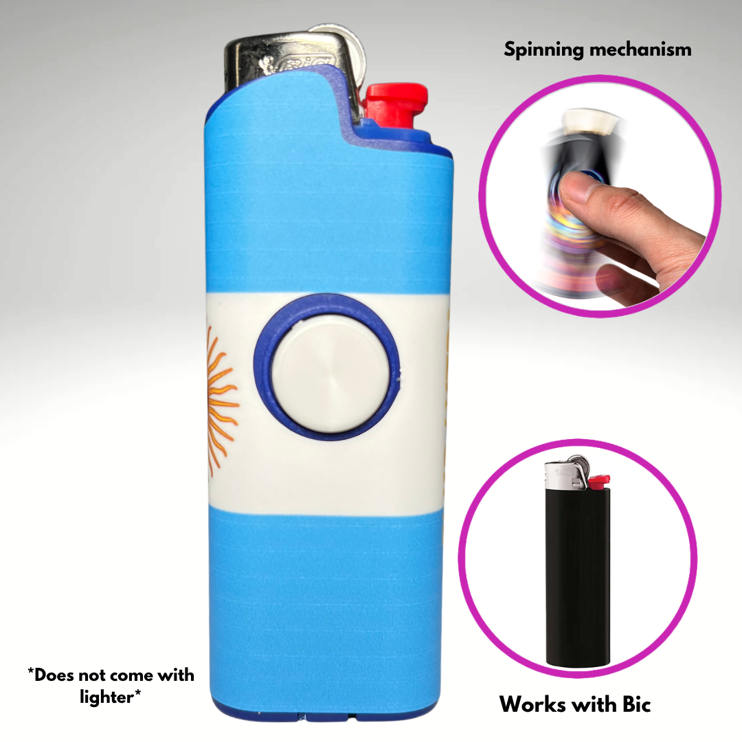 FLKR LYTR® Fidget Spinner Lighter Case "Argentina Flag" for Bic® Spinner Lighter Case