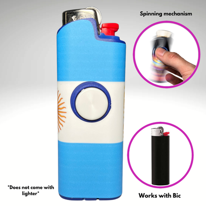 FLKR LYTR® Fidget Spinner Lighter Case "Argentina Flag" for Bic® Spinner Lighter Case
