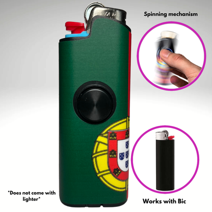 FLKR LYTR® Fidget Spinner Lighter Case "Portugal Flag" for Bic® Spinner Lighter Case