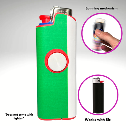 FLKR LYTR® Fidget Spinner Lighter Case "Italian Flag" for Bic® Spinner Lighter Case