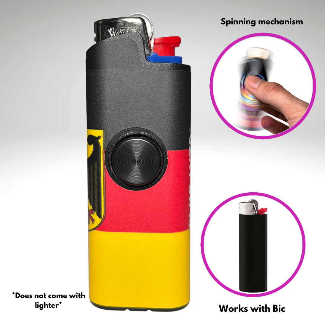 FLKR LYTR® Fidget Spinner Lighter Case "German Flag" for Bic® Spinner Lighter Case
