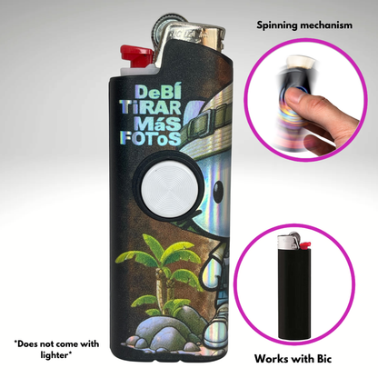 FLKR LYTR® Fidget Spinner Lighter Case "Hello Adventure Kitty " for Bic® Spinner Lighter Case | FLKR LYTR - $11.99