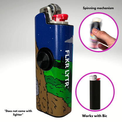FLKR LYTR® Fidget Spinner Lighter Case "Sassy FLKR" for Bic® Spinner Lighter Case