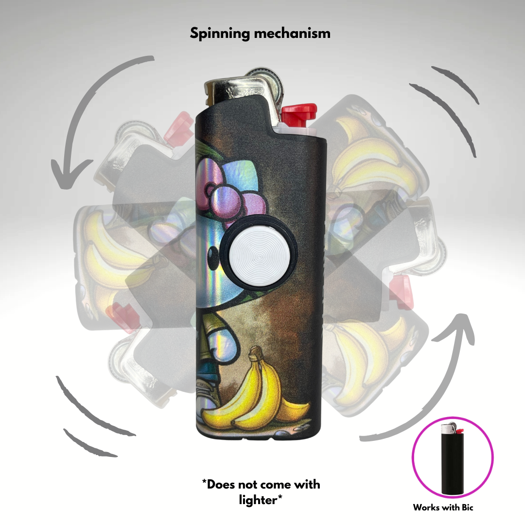 FLKR LYTR® Fidget Spinner Lighter Case "Hello Adventure Kitty " for Bic® Spinner Lighter Case | FLKR LYTR - $11.99