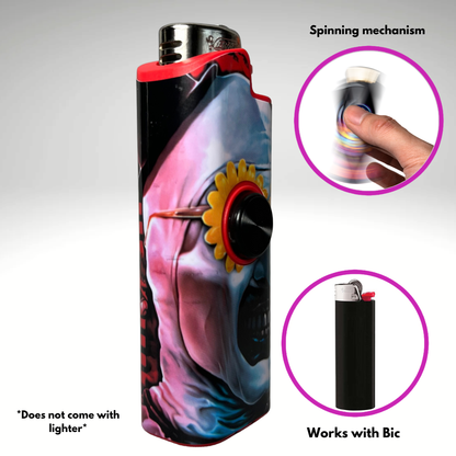 FLKR LYTR®  Fidget Spinner Lighter Case " A. The Clown " for Bic® Spinner Lighter Case