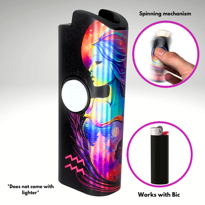 FLKR LYTR® Fidget Spinner Lighter Case "Aquarius FLKR " for Bic® Spinner Lighter Case | FLKR LYTR - $11.99