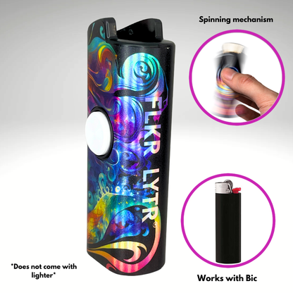 FLKR LYTR® Fidget Spinner Lighter Case "Aquarius FLKR " for Bic® Spinner Lighter Case | FLKR LYTR - $11.99