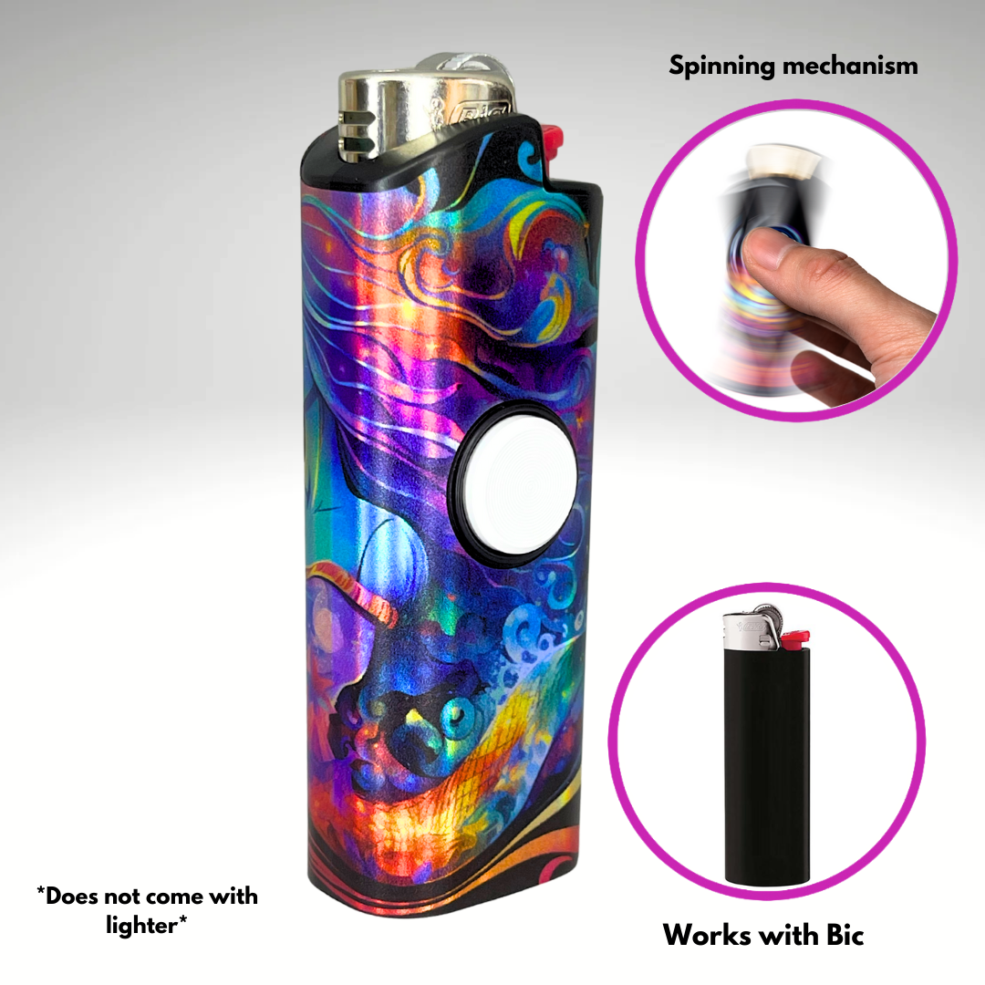 FLKR LYTR® Fidget Spinner Lighter Case "Aquarius FLKR " for Bic® Spinner Lighter Case | FLKR LYTR - $11.99