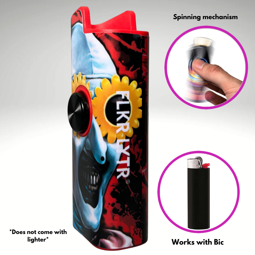 FLKR LYTR®  Fidget Spinner Lighter Case " A. The Clown " for Bic® Spinner Lighter Case