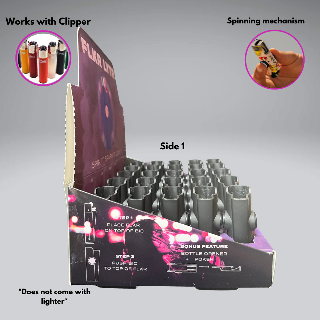 Black CLPR FLKR LYTR: Retail Display Box Case for Clipper® | LIGHTER CASE - $125.00