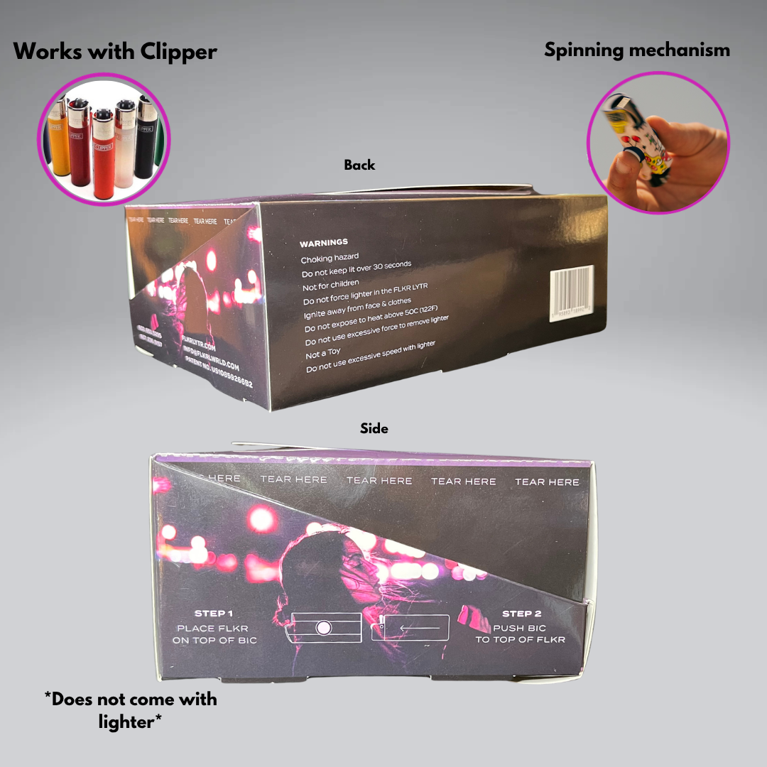 Black CLPR FLKR LYTR: Retail Display Box Case for Clipper® | LIGHTER CASE - $125.00