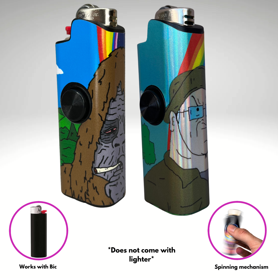 FLKR LYTR® Fidget Spinner Lighter Case "Big Sassy 2 Pack" for Bic® Spinner Lighter Case