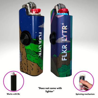 FLKR LYTR® Fidget Spinner Lighter Case "Big Sassy 2 Pack" for Bic® Spinner Lighter Case
