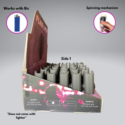 Black Matte FLKR Retail Display Box Lighter Case for BIC® | FLKR LYTR