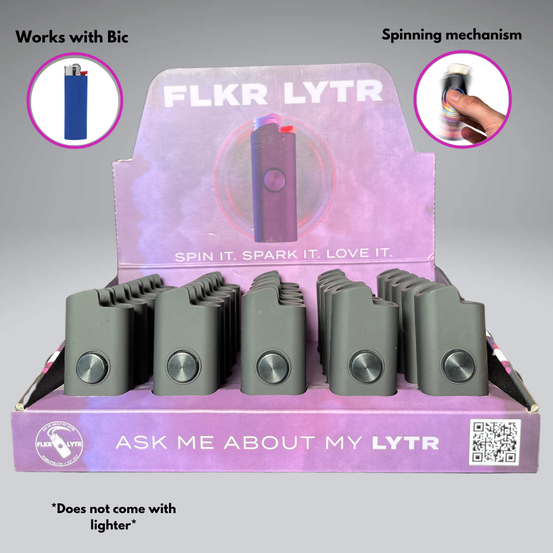 Black Matte FLKR Retail Display Box Lighter Case for BIC® | FLKR LYTR