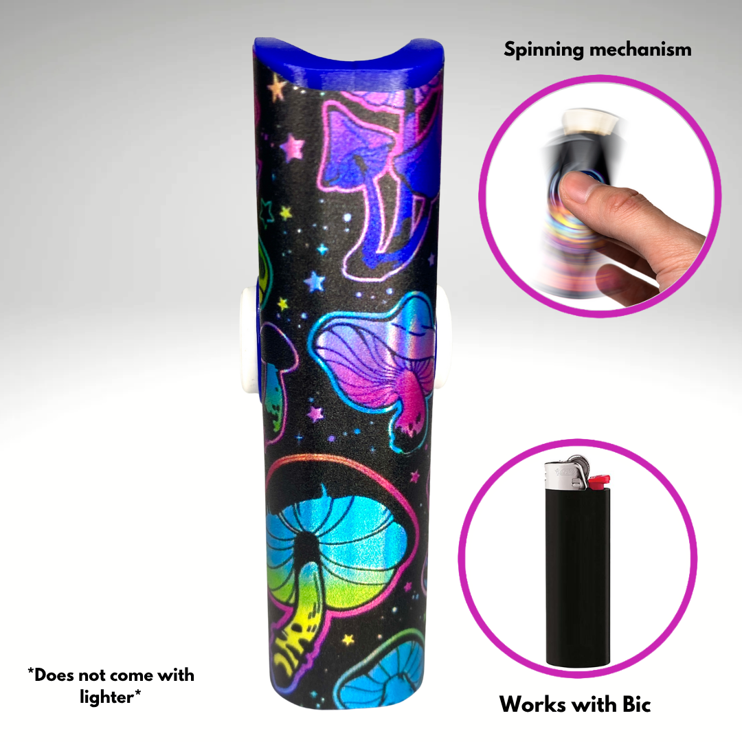 FLKR LYTR® Fidget Spinner Lighter Case "Trippy Mushroom " for Bic® Spinner Lighter Case | FLKR LYTR - $11.99