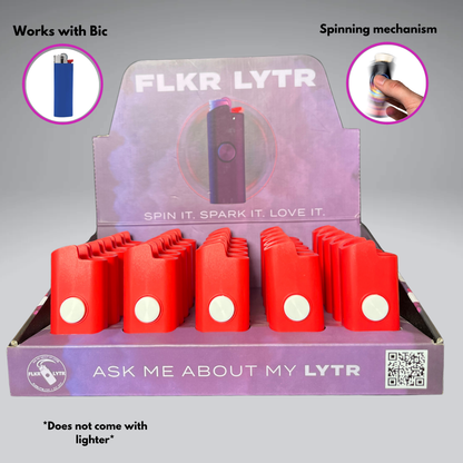 Red (Rojo) FLKR Retail Display Box Lighter Case for BIC® | FLKR LYTR