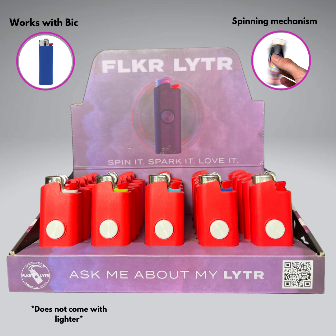 Red (Rojo) FLKR Retail Display Box Lighter Case for BIC® | FLKR LYTR