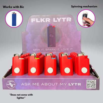 Red (Rojo) FLKR Retail Display Box Lighter Case for BIC® | FLKR LYTR