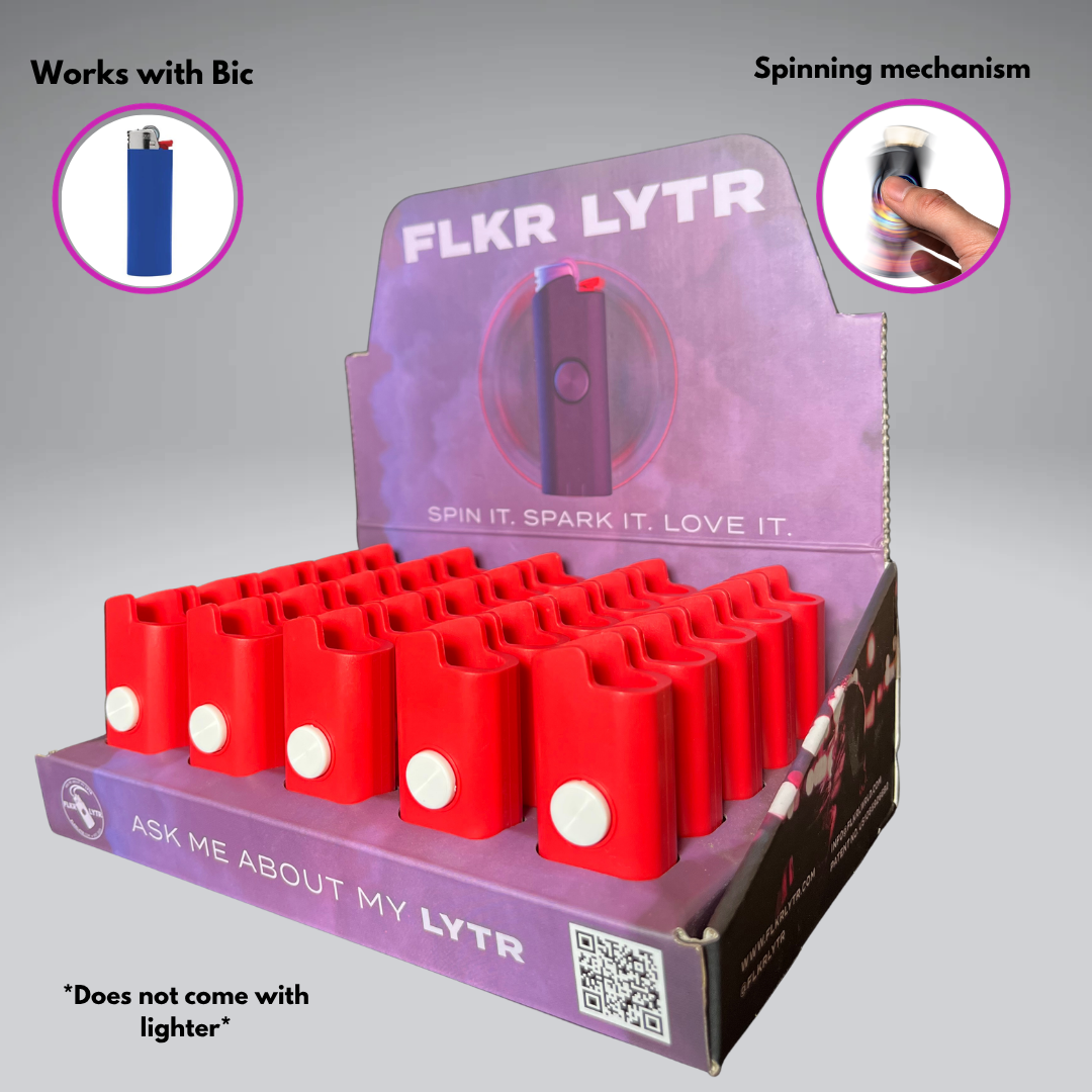 Red (Rojo) FLKR Retail Display Box Lighter Case for BIC® | FLKR LYTR