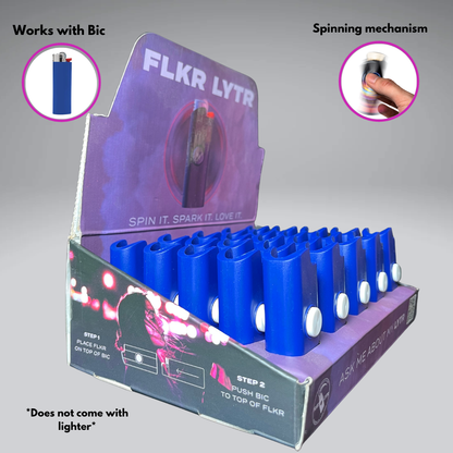 Blue FLKR Retail Display Box Lighter Case for BIC® | FLKR LYTR