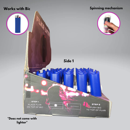 Blue FLKR Retail Display Box Lighter Case for BIC® | FLKR LYTR