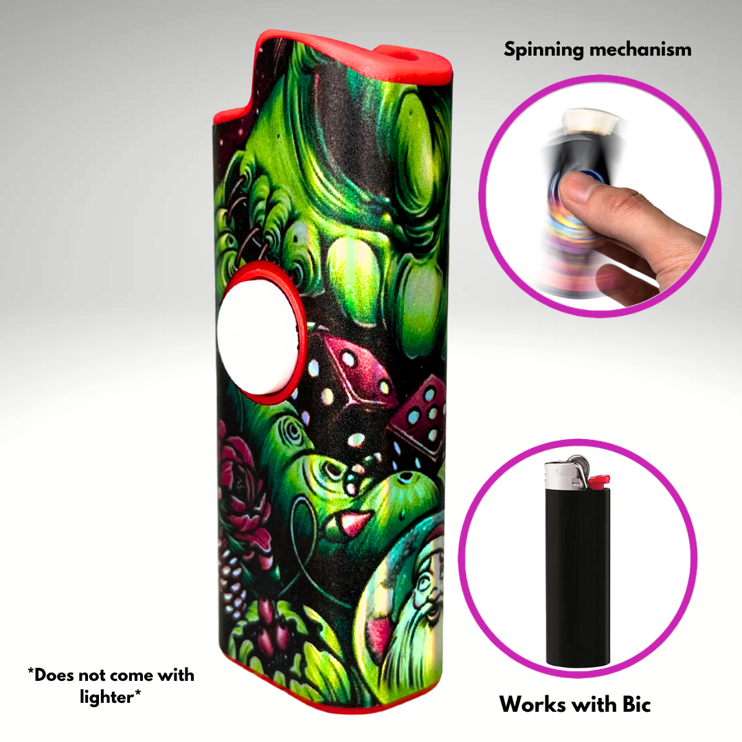 FLKR LYTR®  Fidget Spinner Lighter Case "Boogie Man" for Bic® Spinner Lighter Case | FLKR LYTR - $11.99)