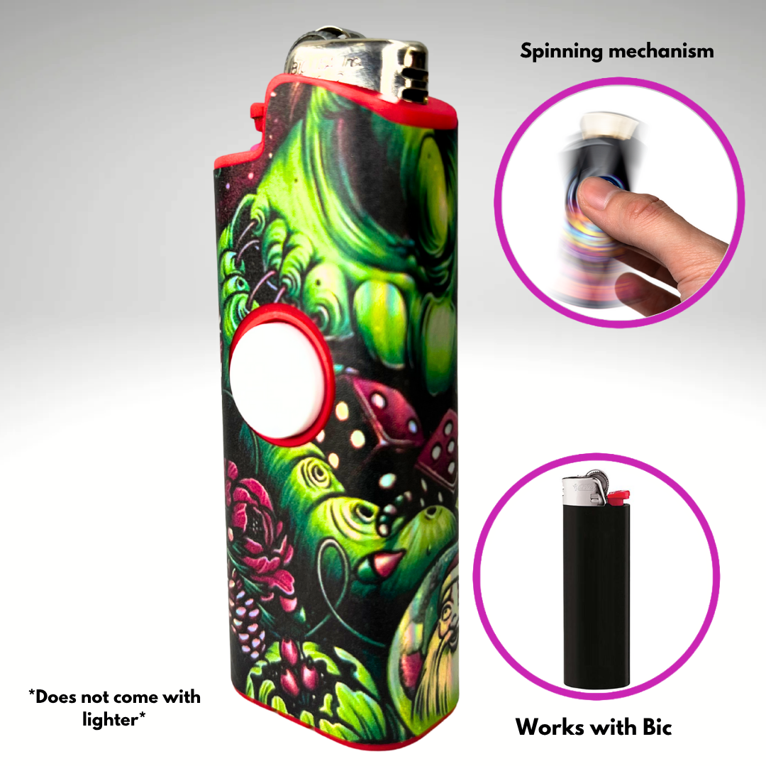 FLKR LYTR®  Fidget Spinner Lighter Case "Boogie Man" for Bic® Spinner Lighter Case | FLKR LYTR - $11.99)