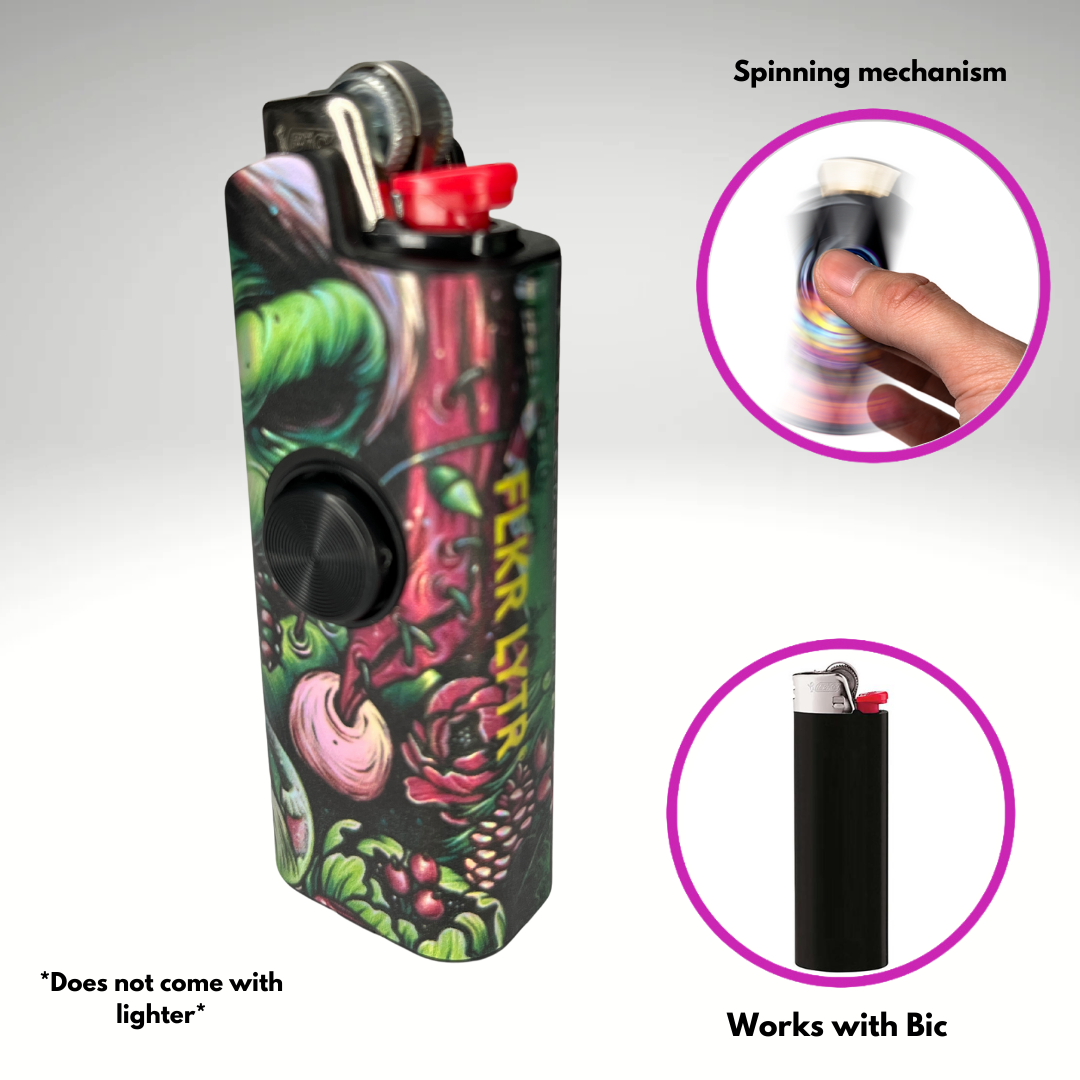 FLKR LYTR®  Fidget Spinner Lighter Case "Boogie Man" for Bic® Spinner Lighter Case | FLKR LYTR - $11.99)