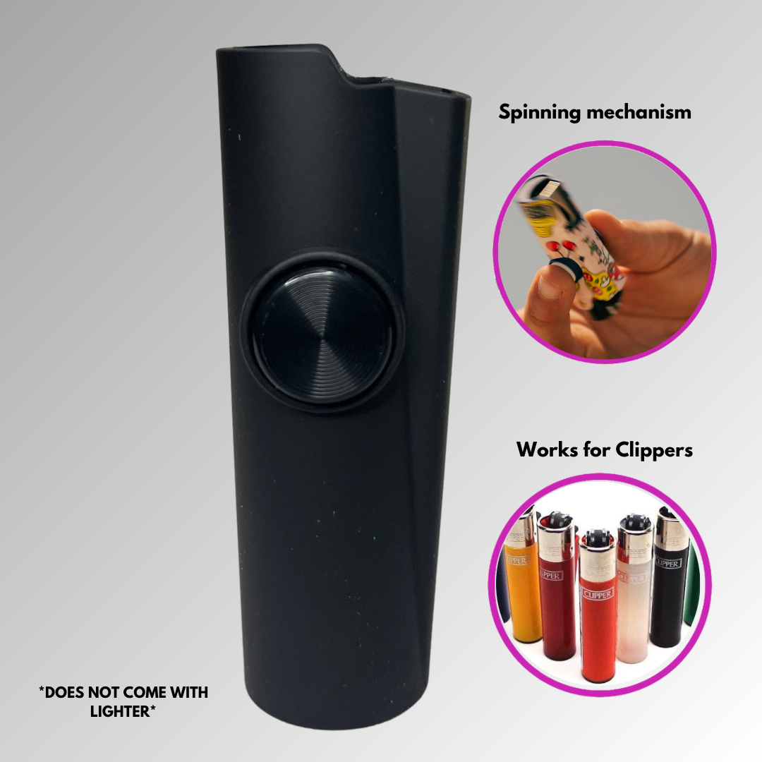 FLKR LYTR® "Black Matte" Case for Clipper Lighter® Amazon Must Have Fidget Spinner Lighter Case