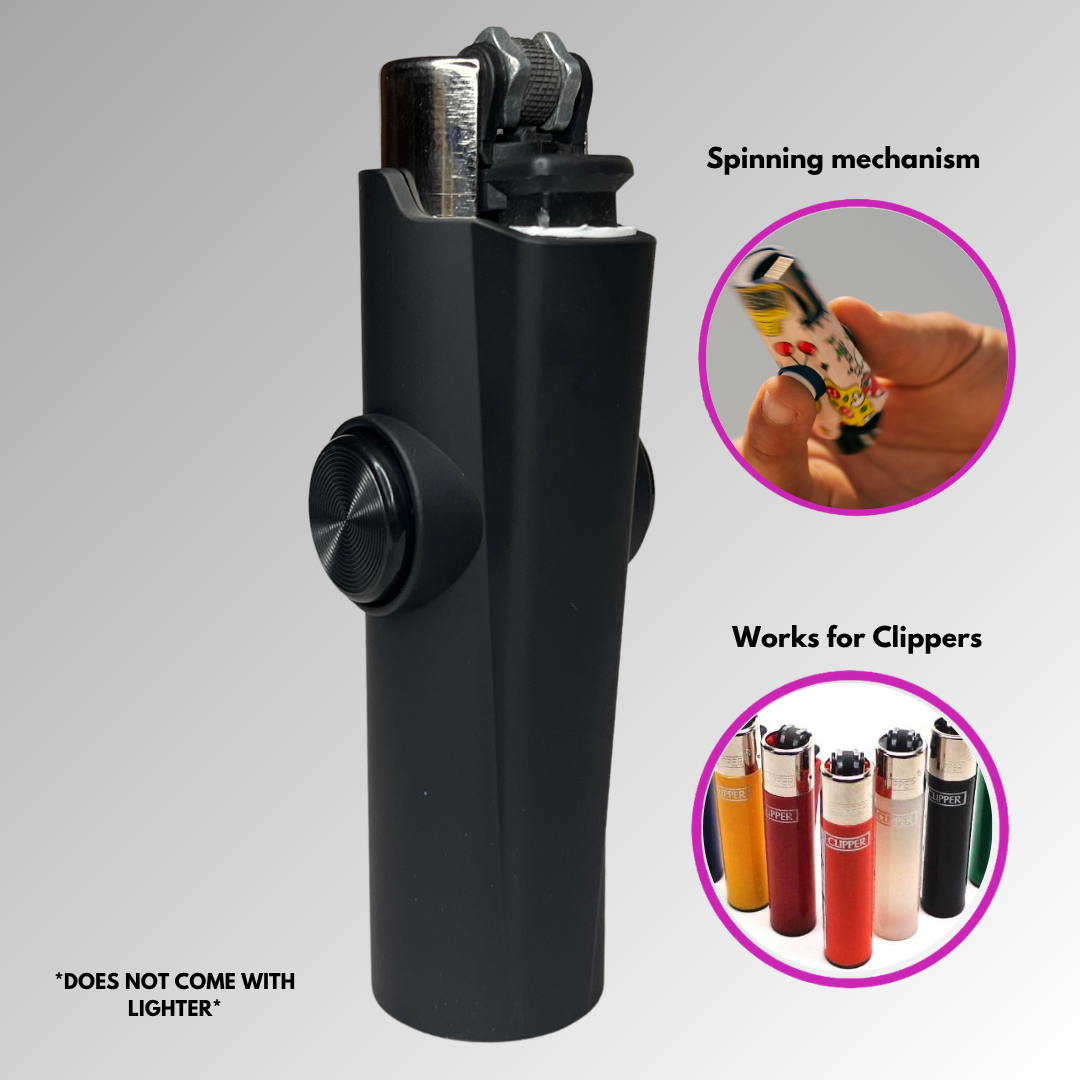 FLKR LYTR® "Black Matte" Case for Clipper Lighter® Amazon Must Have Fidget Spinner Lighter Case