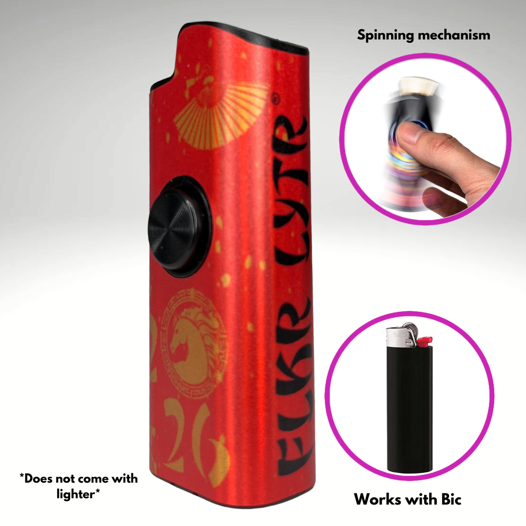 FLKR LYTR®  Fidget Spinner Lighter Case "Happy New FLKR LYTR" for Bic® Spinner Lighter Case