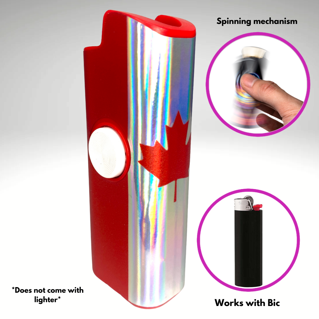 FLKR LYTR® Fidget Spinner Lighter Case "Canadian Flag " for Bic® Spinner Lighter Case | FLKR LYTR - $11.99