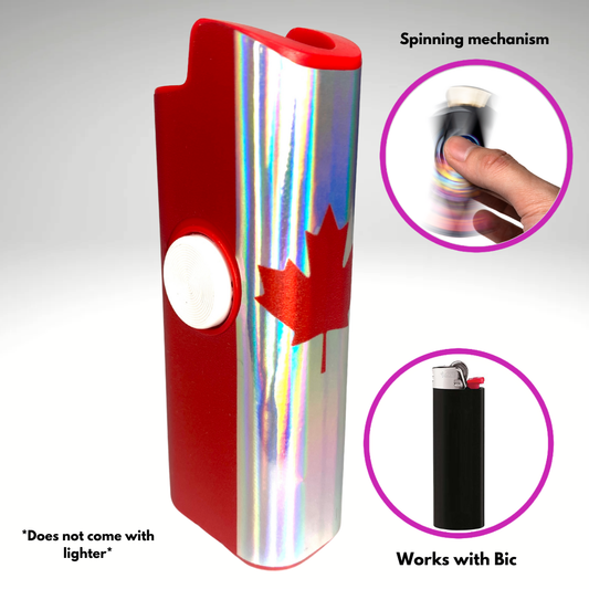 FLKR LYTR® Fidget Spinner Lighter Case "Canadian Flag " for Bic® Spinner Lighter Case | FLKR LYTR - $11.99