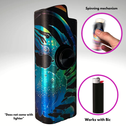 FLKR LYTR® Fidget Spinner Lighter Case "Cancer" for Bic® Spinner Lighter Case